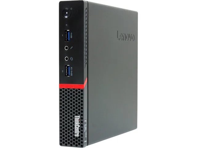 Small black rectangular mini desktop PC with front USB ports