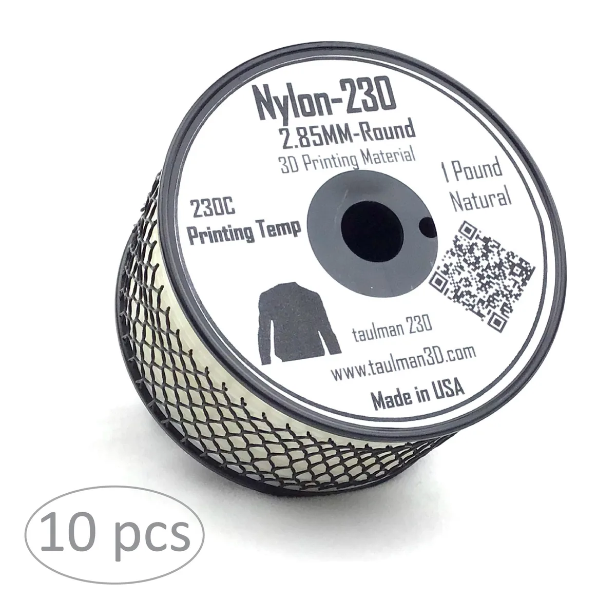 Taulman 3D Taulman 3D Nylon 230 Filament 2.85mm 1lb Natural 10 pack — Produktfoto