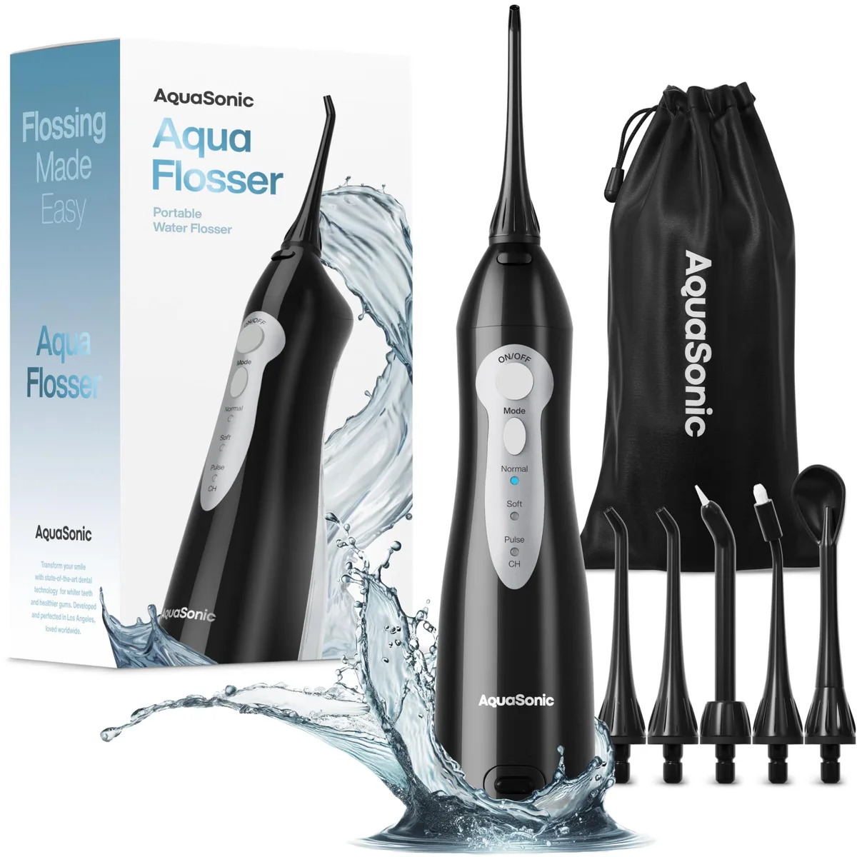  Waterpik PDCAF Aqua Flosser White 150ml 3 modes 360° tip — product photo