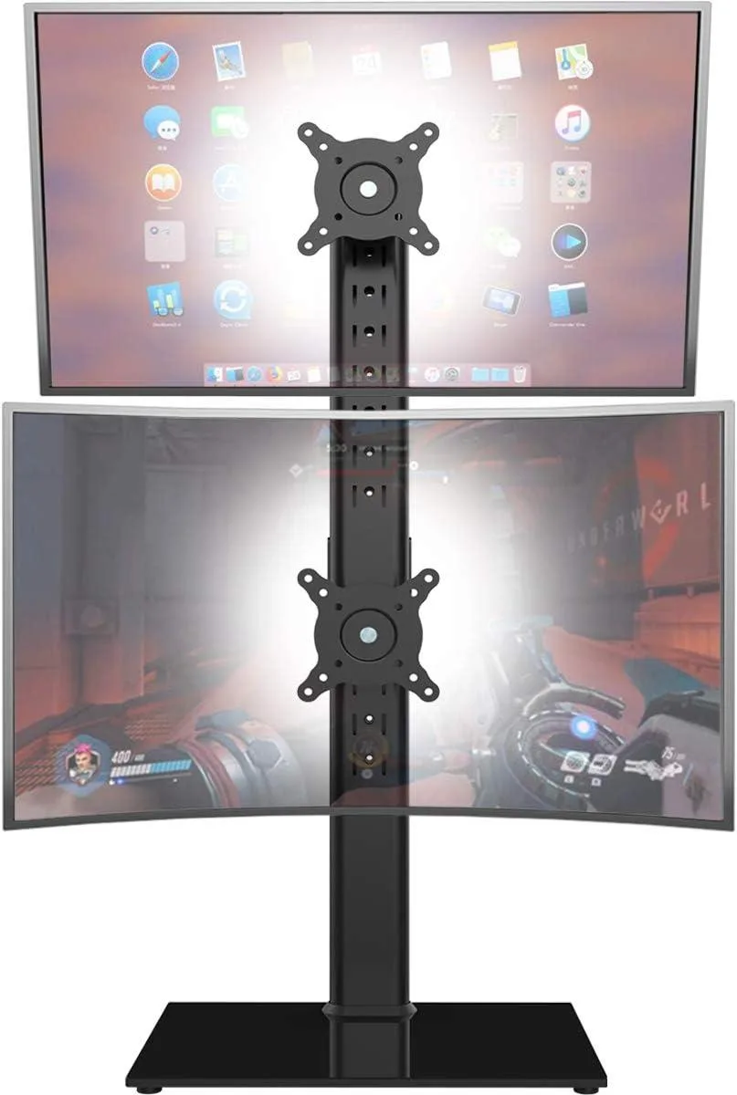 BFKK BFKK Dual Monitor Stand Vertical Stack 13-34 in 44 lbs Black — 商品照片