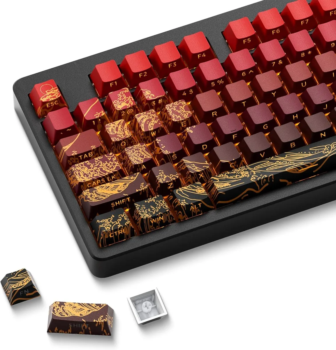 usbroway usbroway 129-Key PBT Keycap Set Cherry Profile Red — toote foto