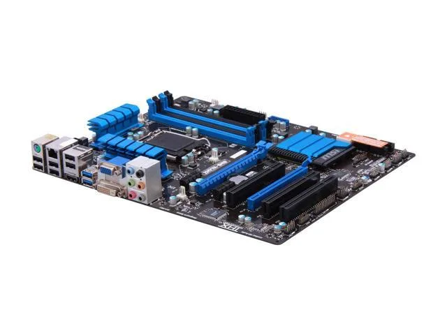 Green rectangular ATX motherboard with silver heatsinks and black expansion slots