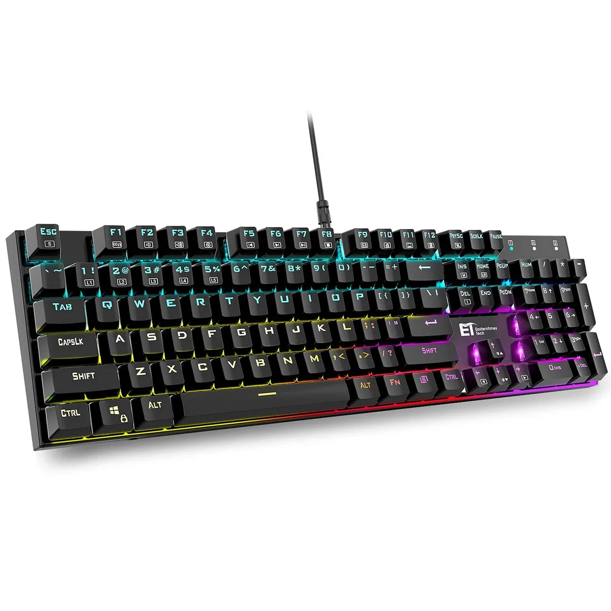 Redragon Mechanical Gaming Keyboard 104 Keys Blue Switch RGB Wired — 商品写真