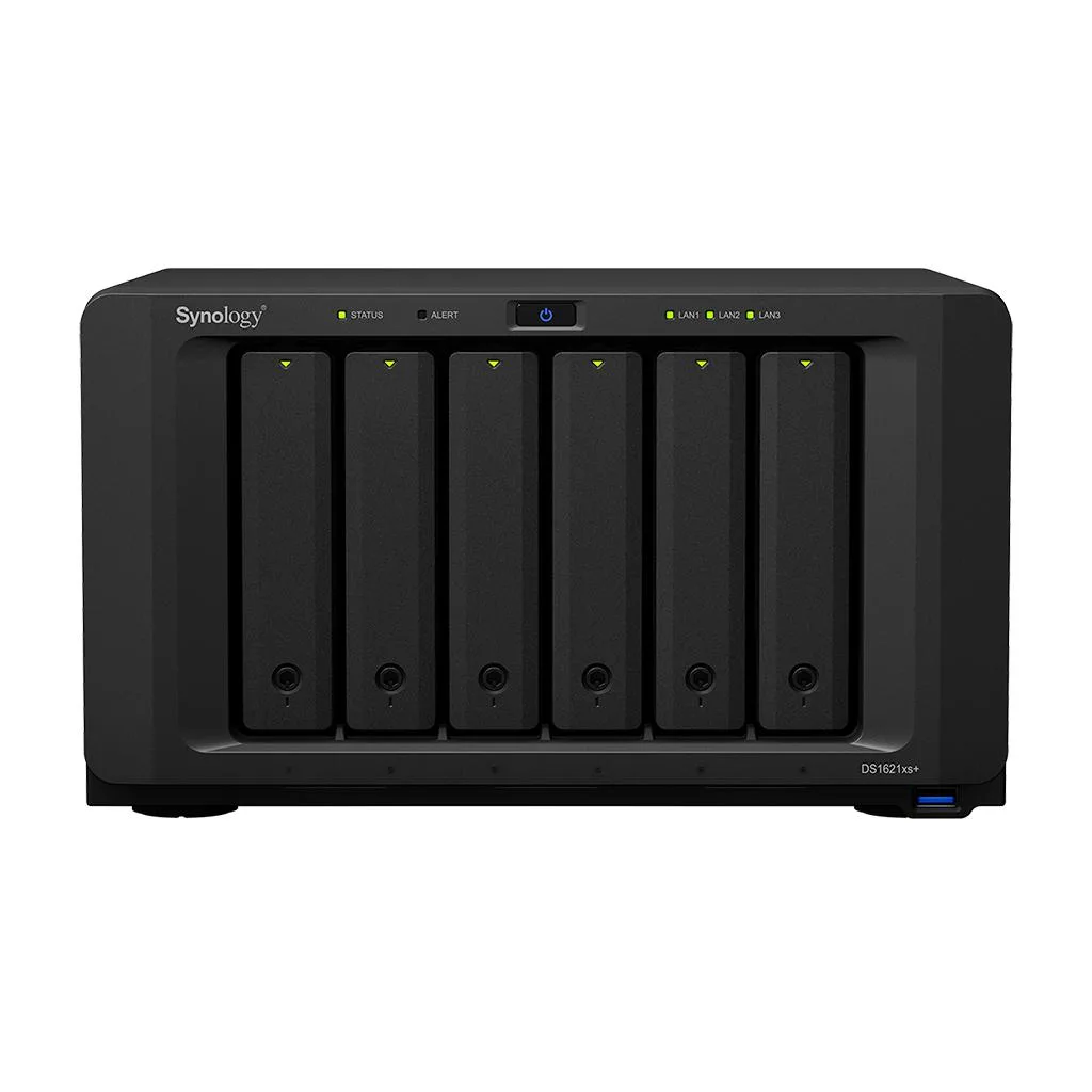 Synology Inc. Synology DiskStation DS1621xs+ NAS Xeon D-1527 2.2GHz 32GB 12TB SSD 10GbE — product photo