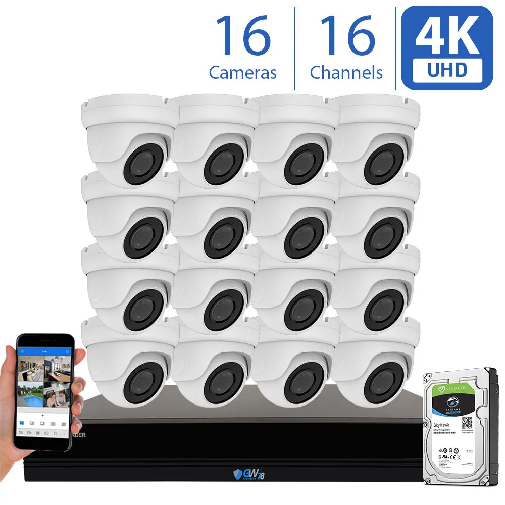 GW Security Inc. GW Security Inc. GW7816XVR 16 Channel 4K DVR Kit with 16 x 8.0MP Cameras and 4TB HDD — product photo