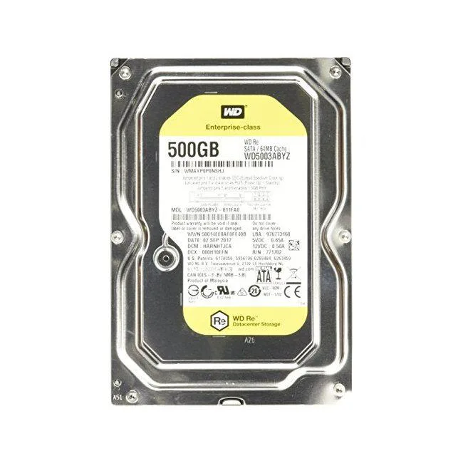 Silver rectangular 3.5 inch SATA hard drive