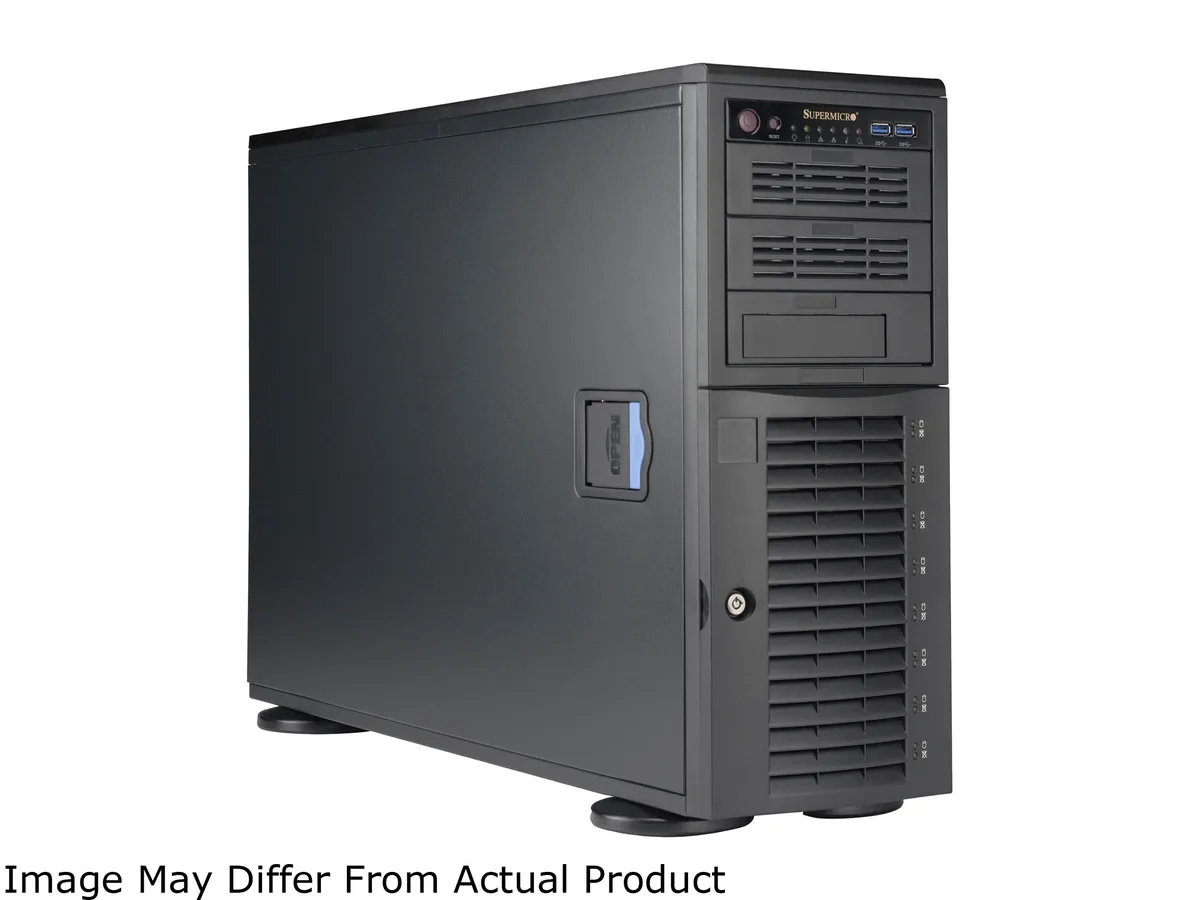 Supermicro Supermicro SYS-5049A-T barebone server, 12 DDR4 DIMM slots, 8×3.5" hot-swap bays, 1200W PSU — vörumynd