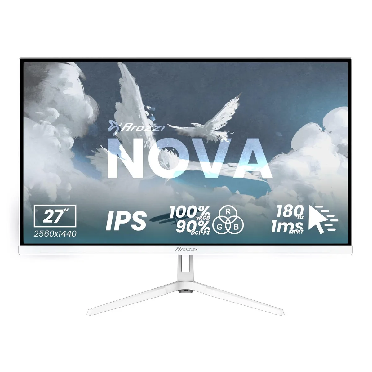 Arozzi Arozzi Nova 27" 180Hz IPS Gaming Monitor White — product photo