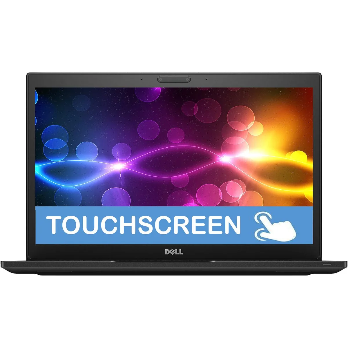 Black Dell Latitude 7490 14 inch touchscreen laptop closed view