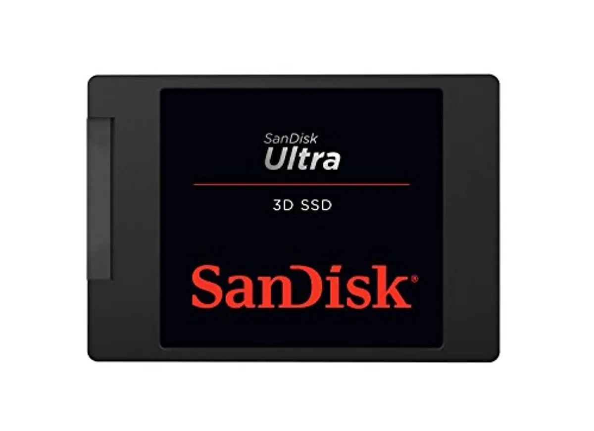 SanDisk Ultra 3D 1TB 2.5 inch SATA SSD in black metal casing