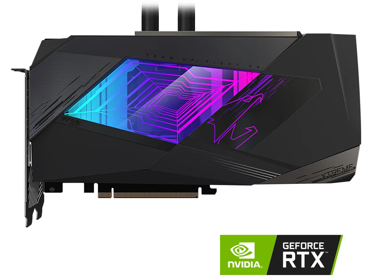 GIGABYTE AORUS RTX 3080 Ti with 240mm radiator and two 120mm ARGB fans