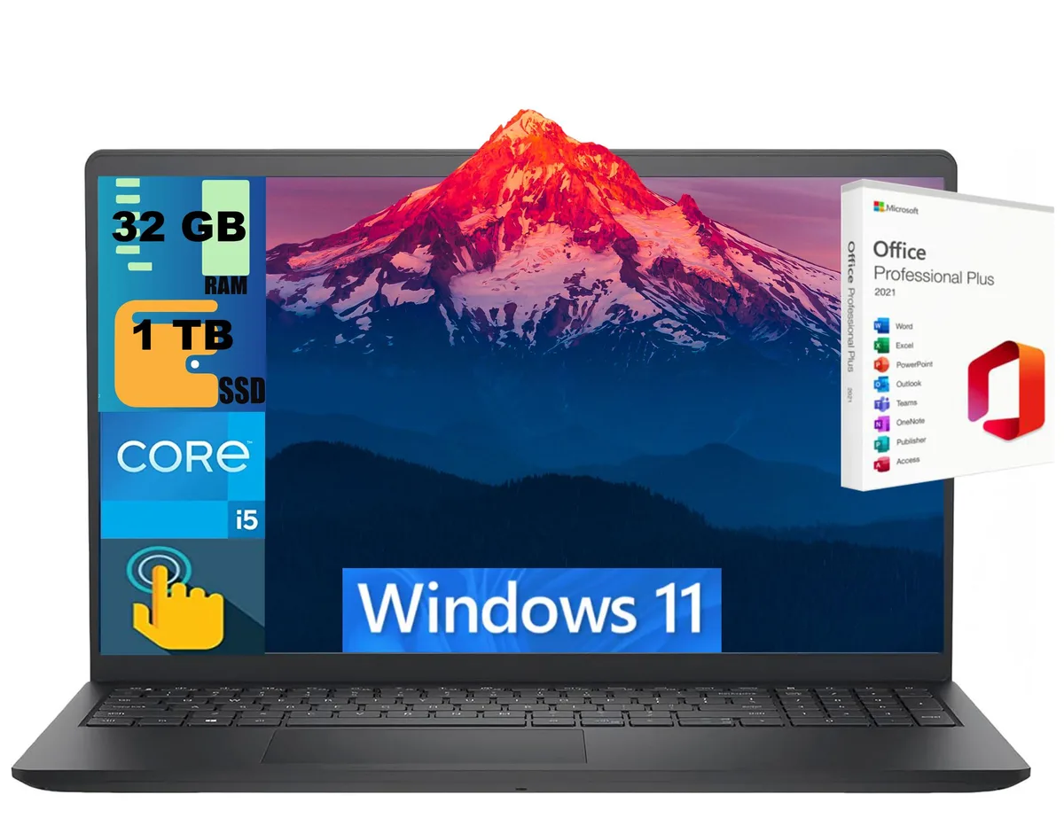 DELL DELL Inspiron 15 laptop i5-1334U 10-core 32GB 1TB PCIe SSD 15.6" FHD Touchscreen — photo du produit