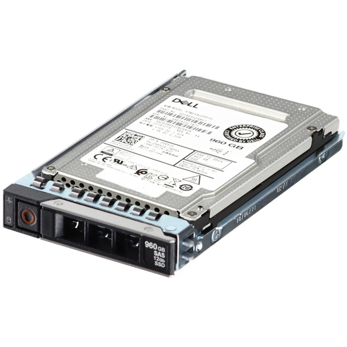 Dell 960GB SAS 2.5 inch enterprise SSD, silver metal casing