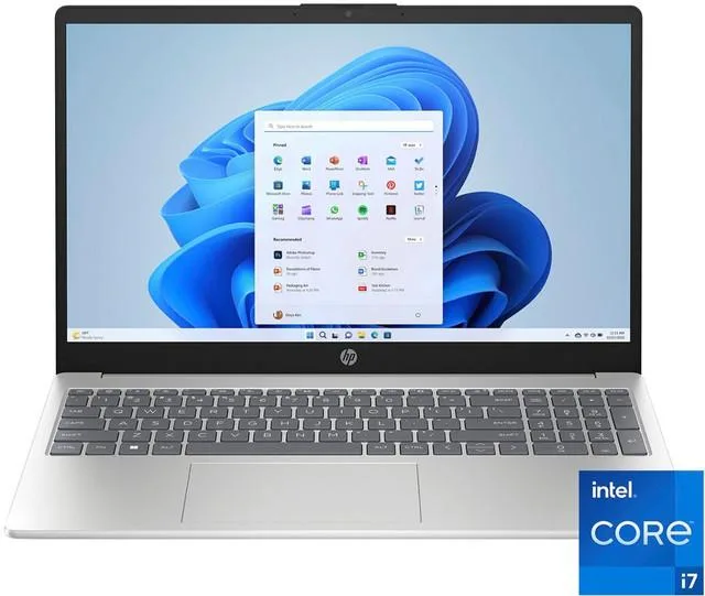 Silver 15.6 inch touchscreen laptop, slim profile, IPS LED display, 3.75 lbs