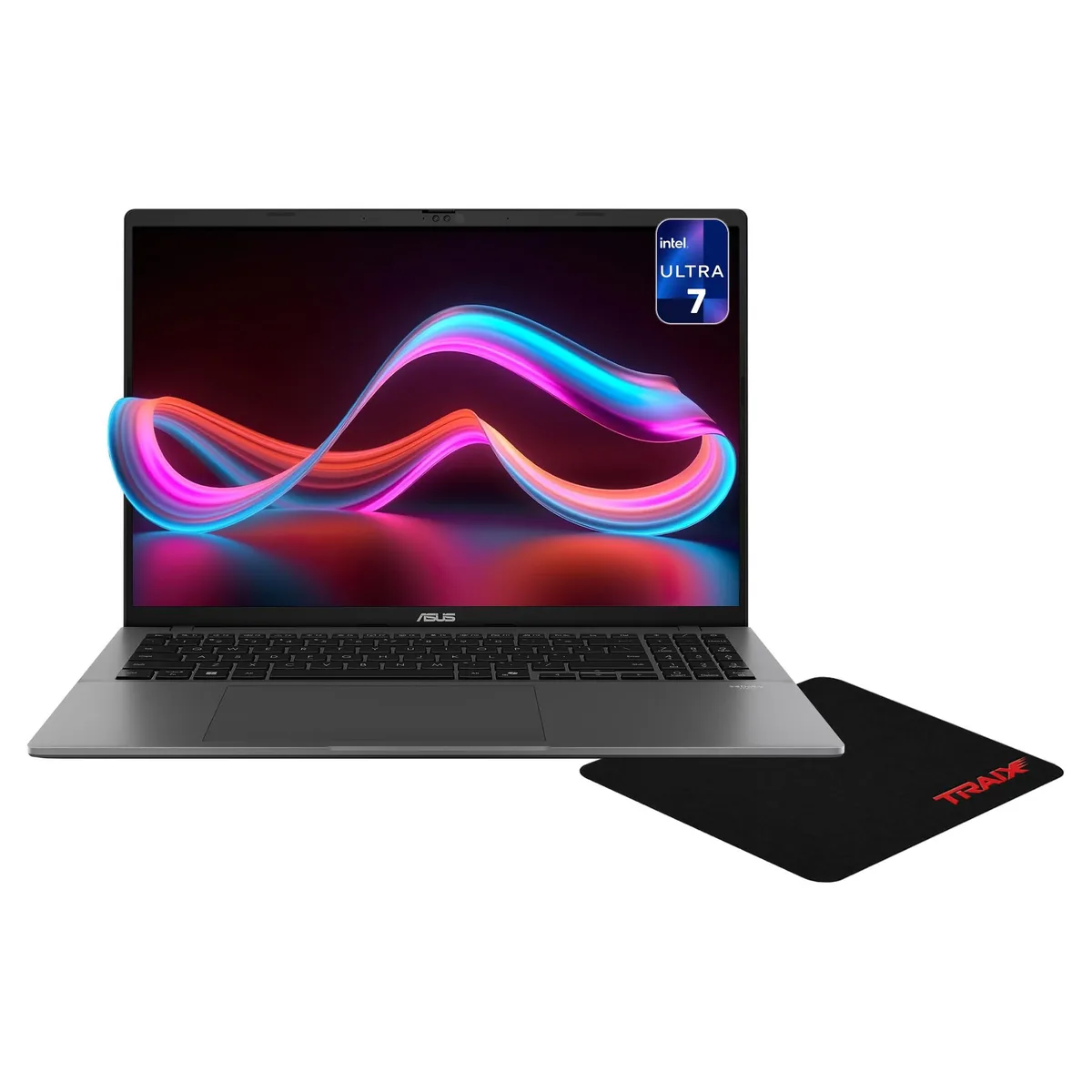 Matte gray 16 inch laptop with OLED touchscreen display