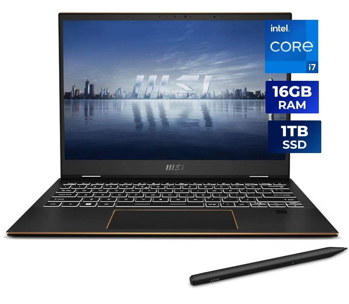 Ink Black 13.4 inch touchscreen laptop with 360 degree hinge