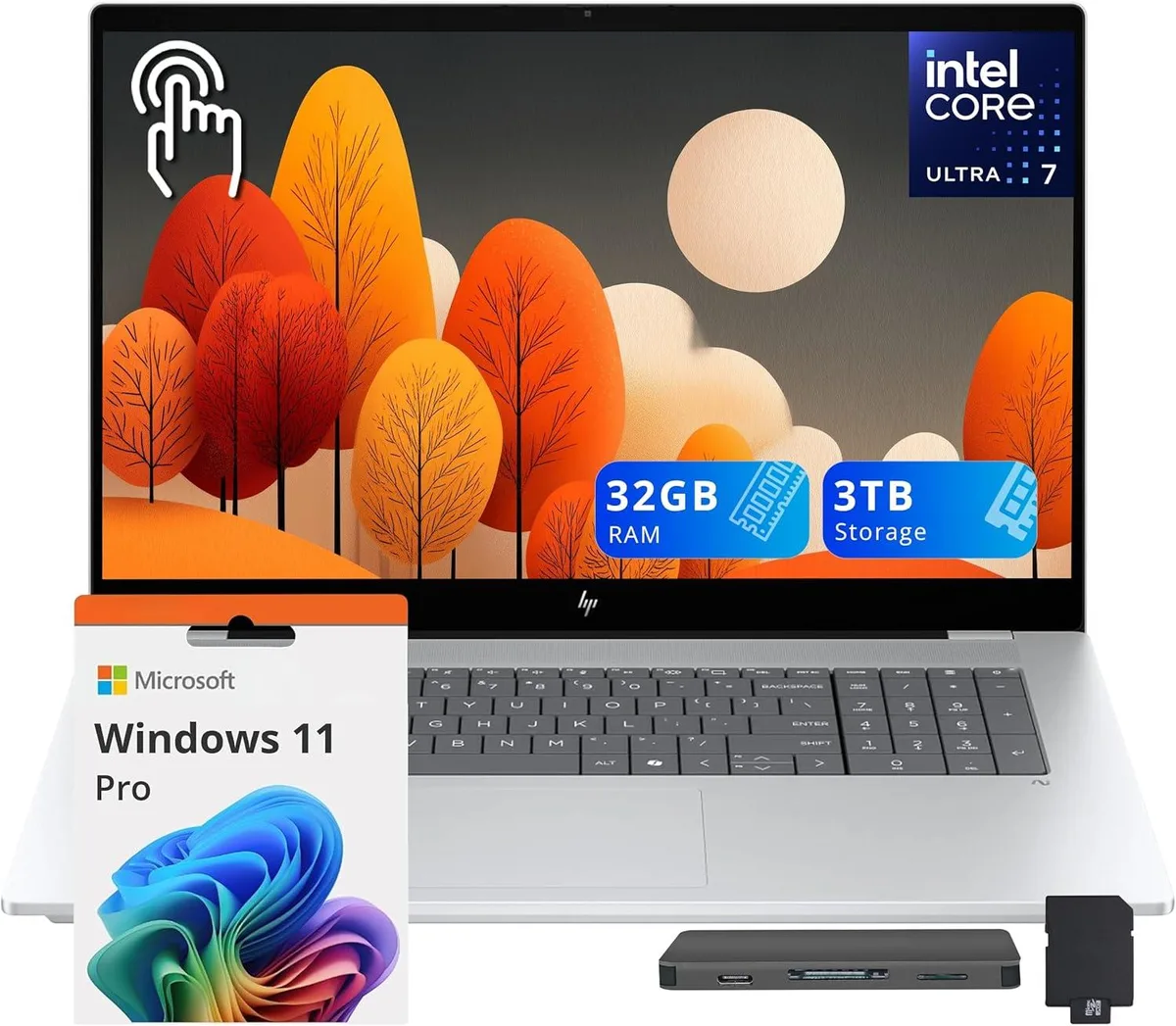 HP HP Omnibook 7 17.3" FHD Touchscreen Business Laptop Intel Core Ultra 7 258V 32GB DDR5 3TB Silver — foto del producto