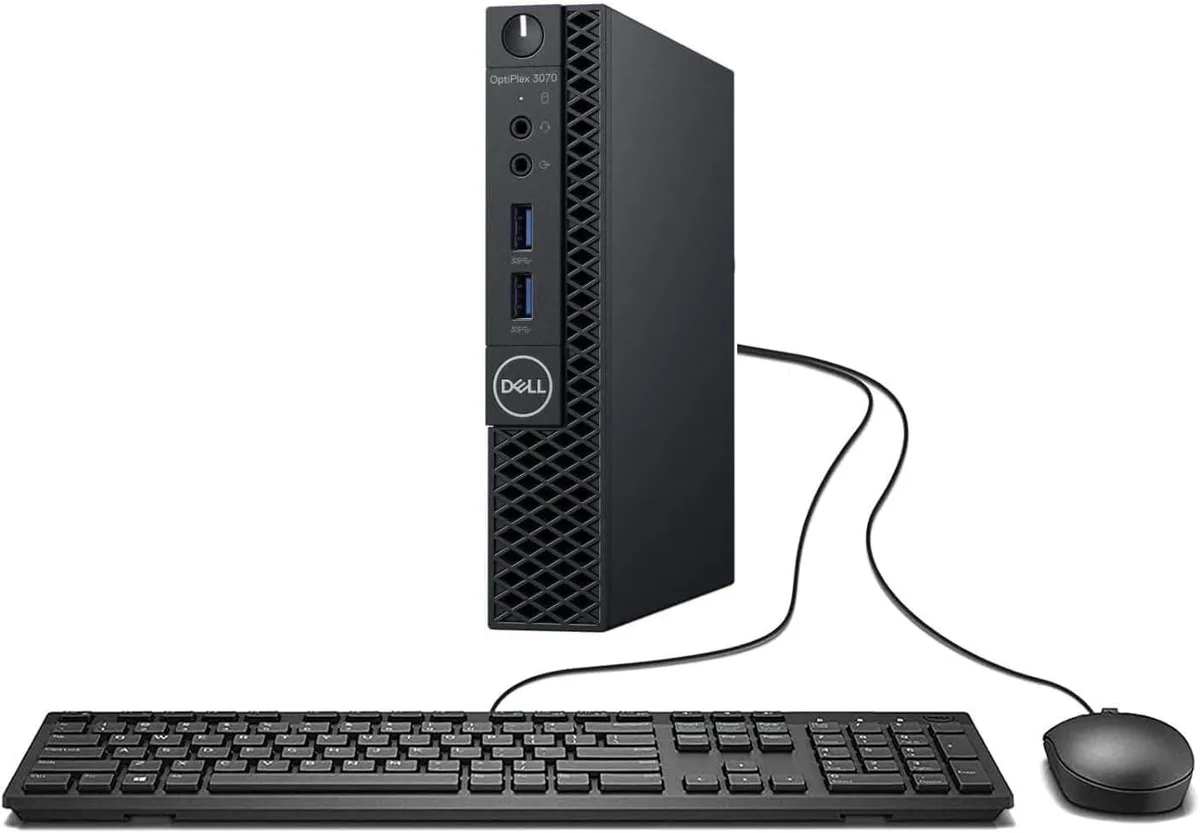 Small black Mini PC desktop with compact square form factor