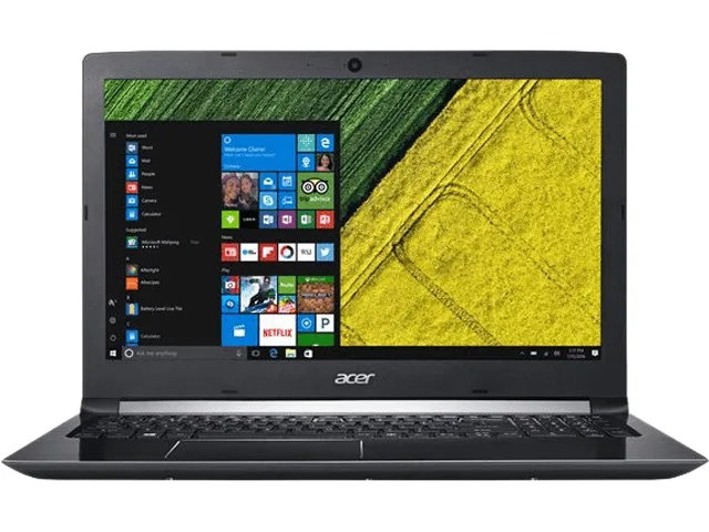 Silver Acer Aspire 5 clamshell laptop, 15.6 inch non-touch screen, thin profile