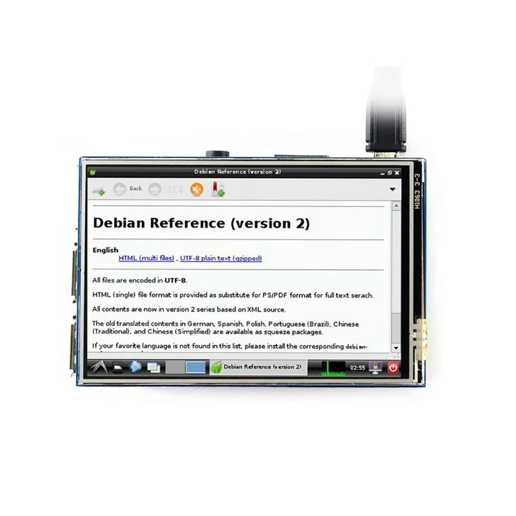 3.5 inch IPS TFT LCD touch screen with gold-plated PCB and resistive overlay