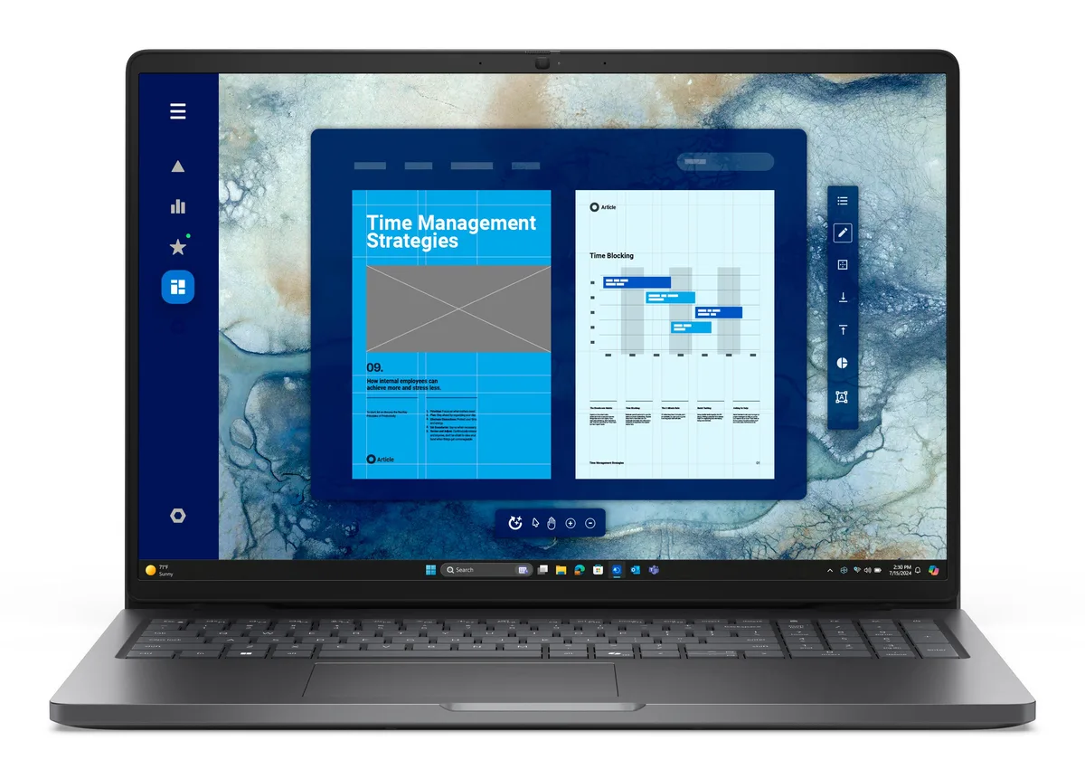 DELL DELL Pro PC16250 laptop Intel Core 5 120U 32GB RAM 4TB NVMe SSD 16" WUXGA — product photo