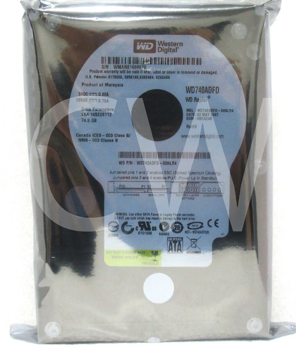 Silver 3.5 inch SATA hard drive with circuit board visible
