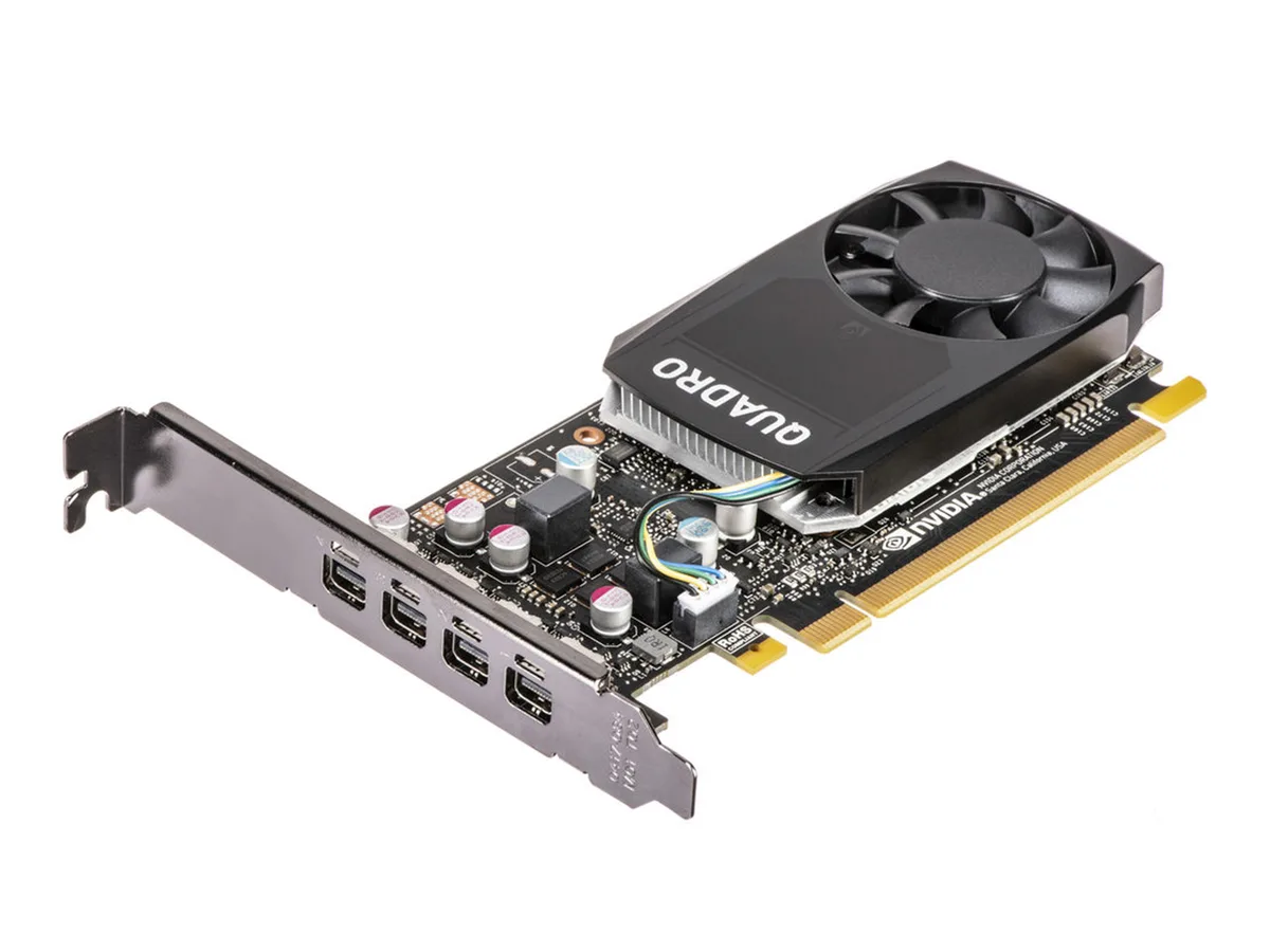 NVIDIA Quadro P620 2GB low-profile card with four Mini DisplayPort 1.4 outputs