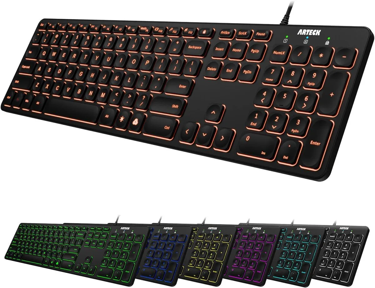 usbroway usbroway Full-Size Gaming Keyboard 1.2m USB Backlit 16.7in — product photo