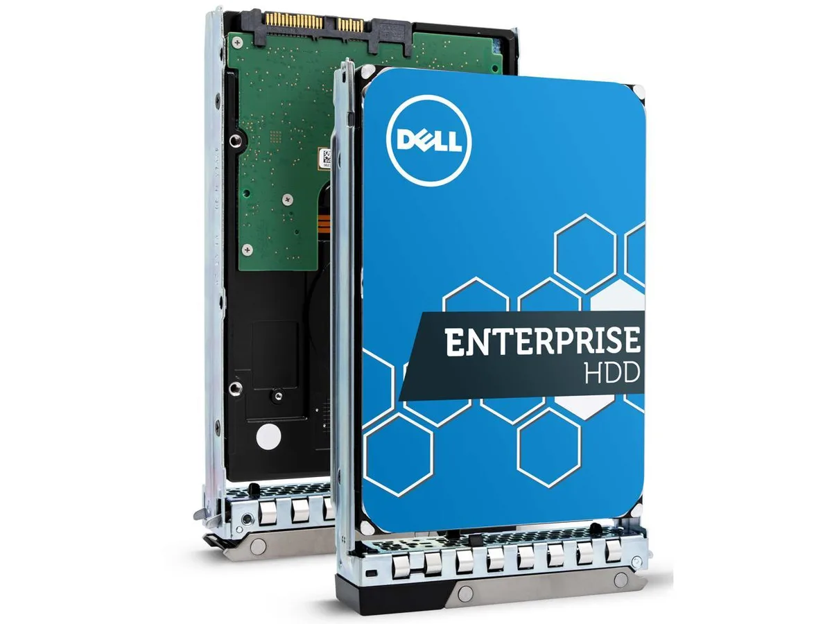 3.5 inch enterprise hard drive mounted in a silver 14G hot-plug caddy tray