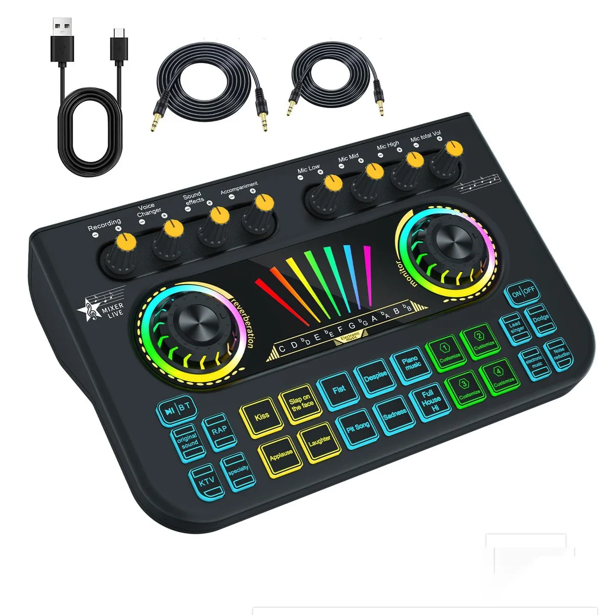 _Mega Brand _Mega Brand X3S Sound Card X3 4 soundpads 10 presets 12-step auto-tune — 제품 사진
