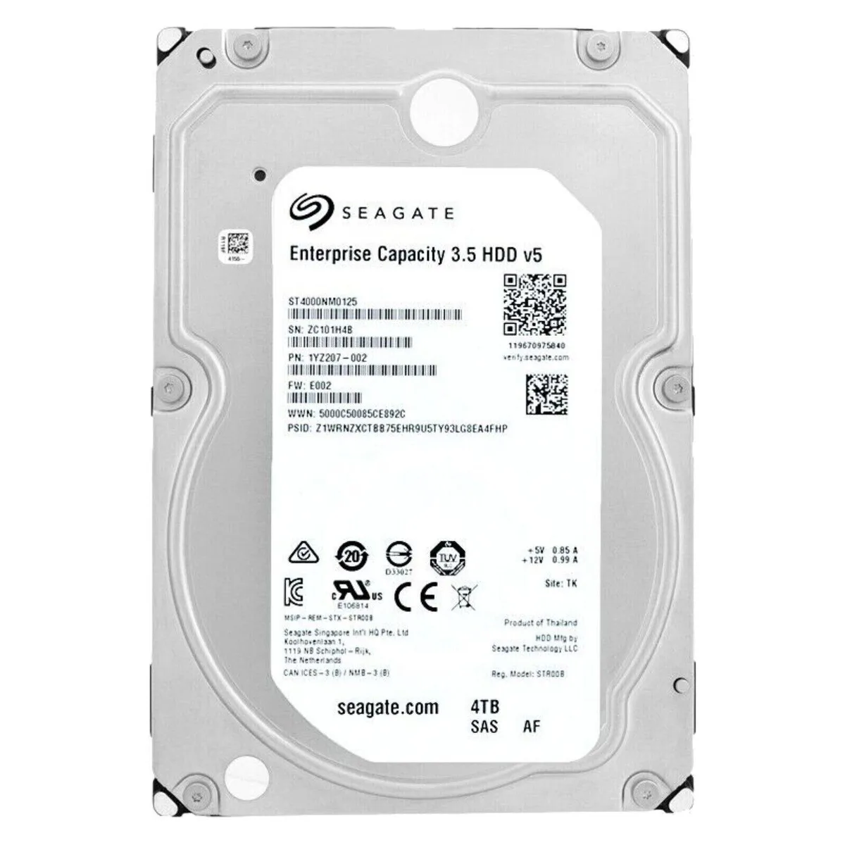 Seagate Seagate EXOS ST4000NM0125 4TB 7.2K 12Gb/s SAS 3.5" 128MB internal hard drive — product photo