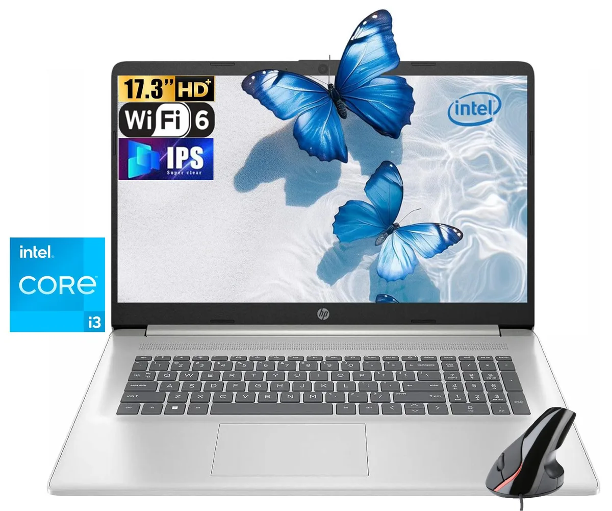 HP HP 17.3" HD+ Laptop i3-N305 8-core 16GB 512GB SSD Silver Vertical Mouse — product photo