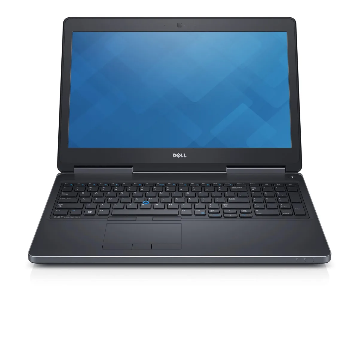 Silver Dell Precision 7510 mobile workstation with 15.6 inch display, minor cosmetic wear
