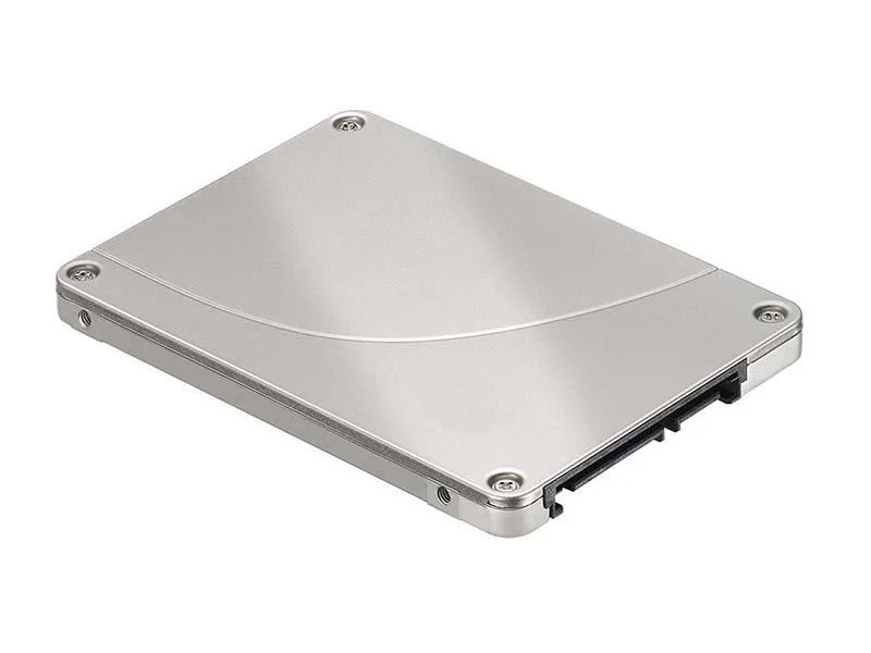 Rectangular 2.5-inch SATA SSD with silver metal casing and label showing Intel D3-S4510 240GB