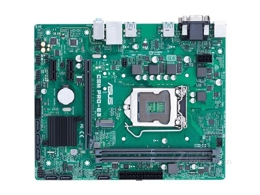 Green Micro ATX motherboard with silver LGA 1151 socket and black DDR4 slots