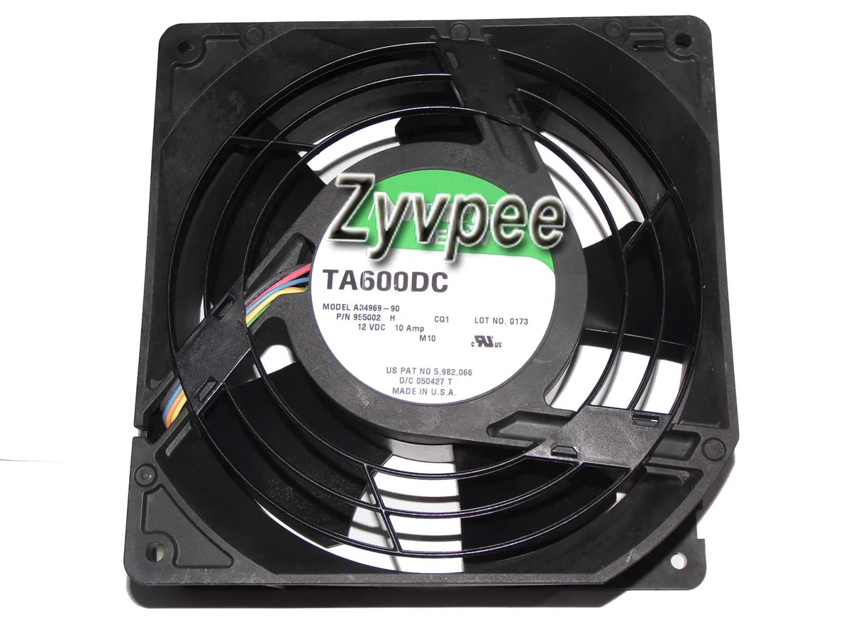 Black 150mm square server fan with 6-pin connector