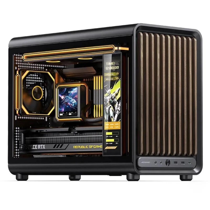 JONSBO JONSBO D33 WD/BLK Micro ATX PC Case Wood Version Black — product photo