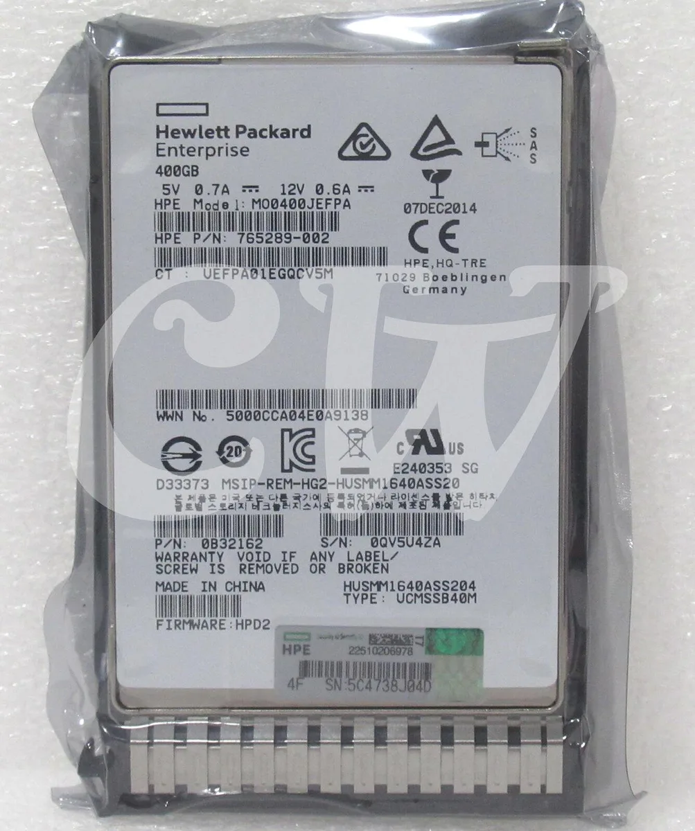 HPE HPE MO0400JEFPA 400GB SAS 12G 2.5" enterprise SSD — productfoto