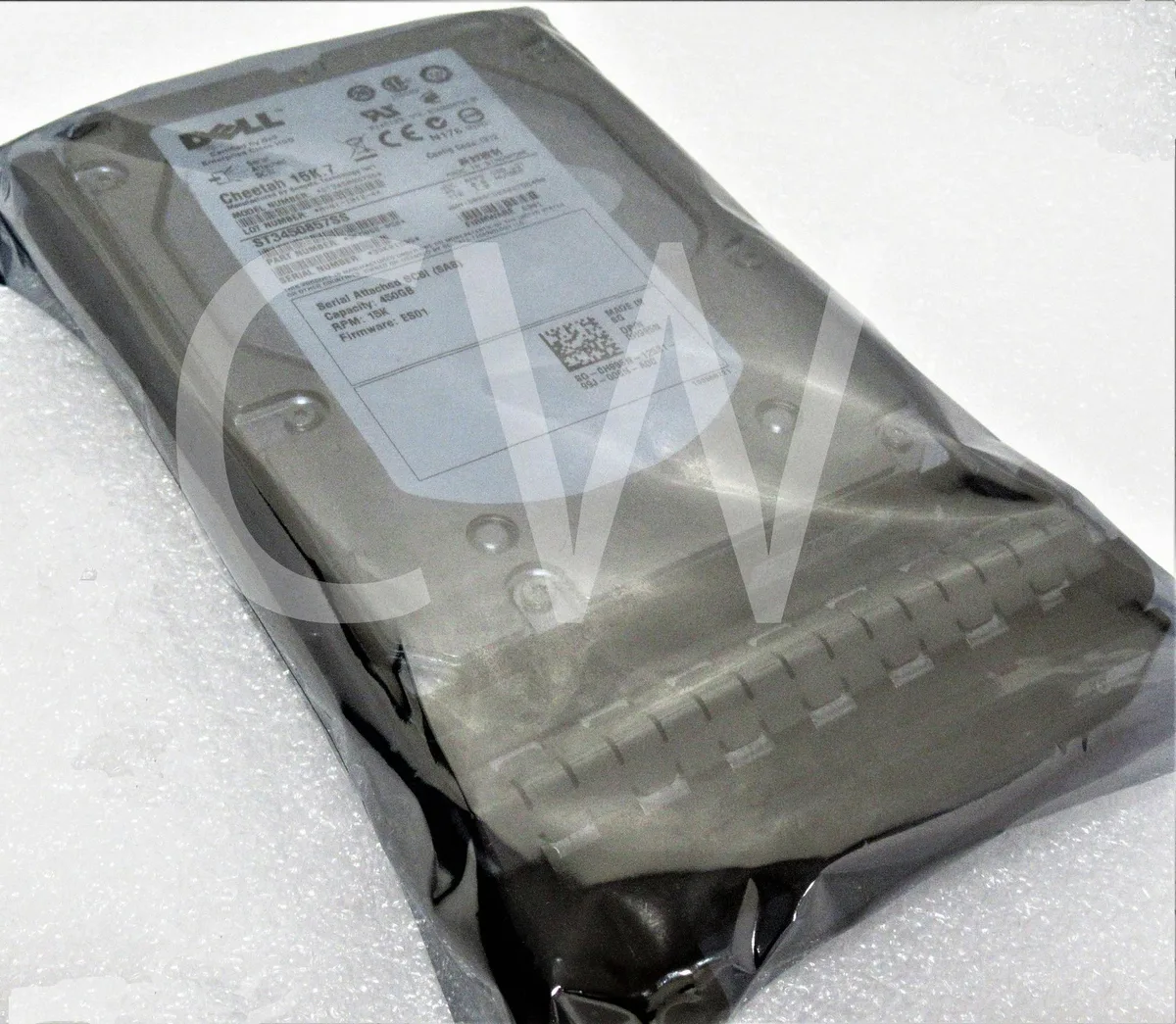 3.5 inch SAS hard drive in black hot-swap caddy