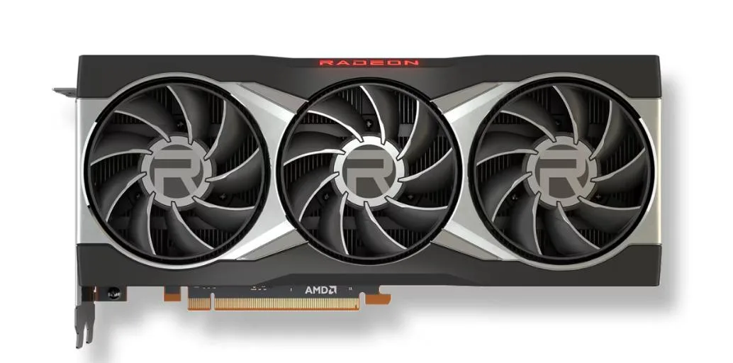 AMD Radeon RX 6900 XT reference graphics card in matte black with silver accents