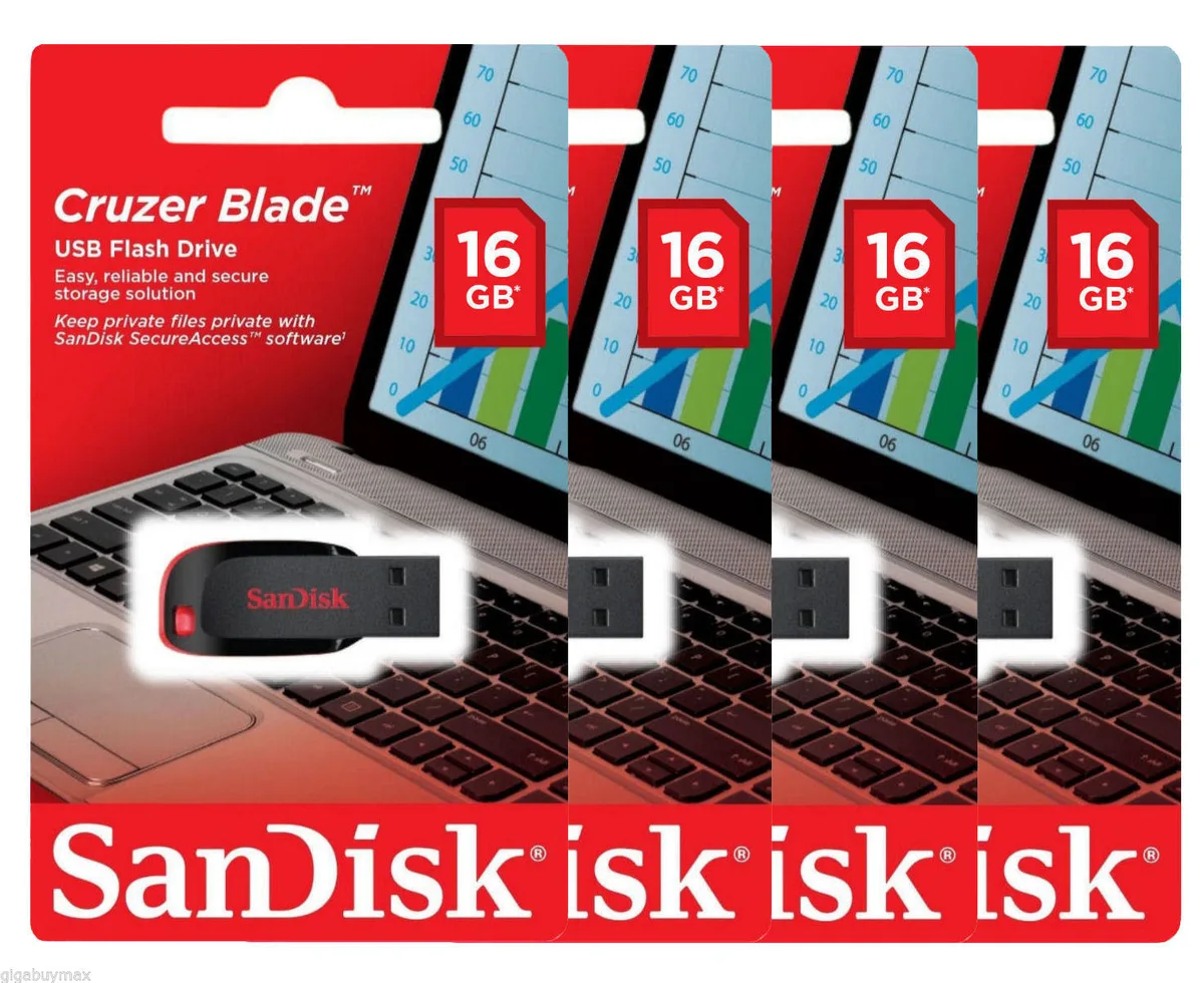 SanDisk SanDisk Cruzer Blade 16 GB USB 2.0 flash drive 4-pack — صورة المنتج
