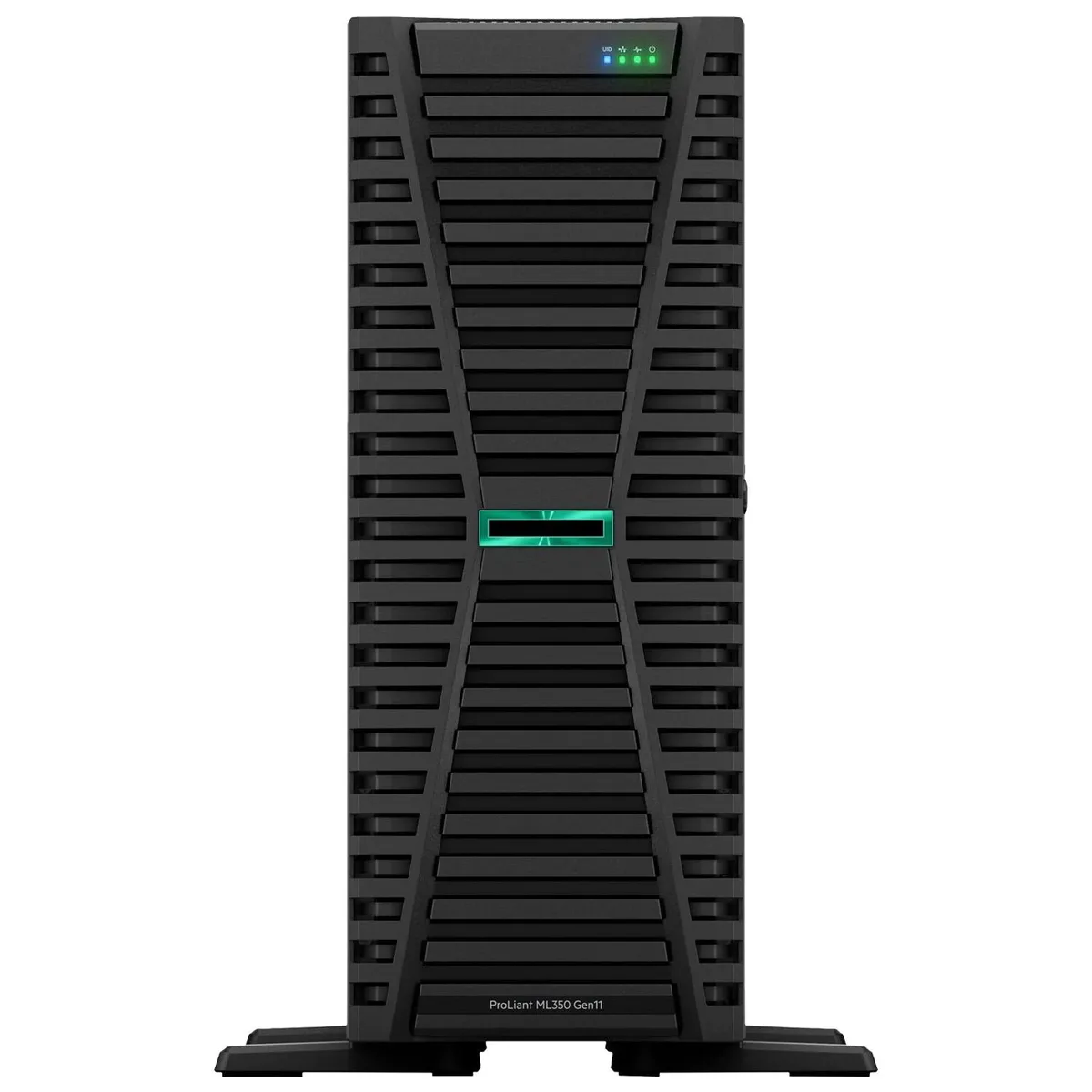 HPE ProLiant ML350 Gen11 4U tower server, silver chassis with front drive bays