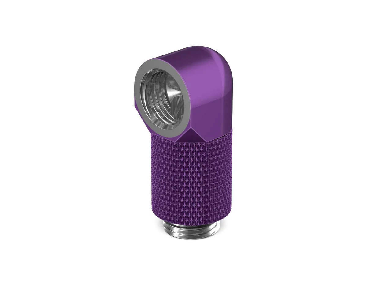 PrimoChill PrimoChill Male to Female G1/4 90° Rotary 20mm Extension Elbow Fitting Candy Purple DIY Cooling — product photo