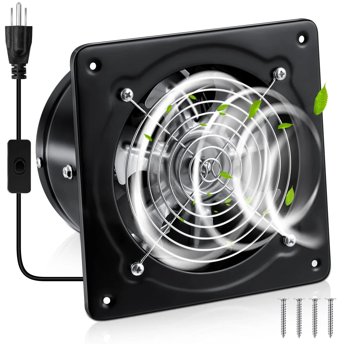  Meterk 6 Inch Exhaust Fan 308 CFM 2000 RPM Black — 商品写真