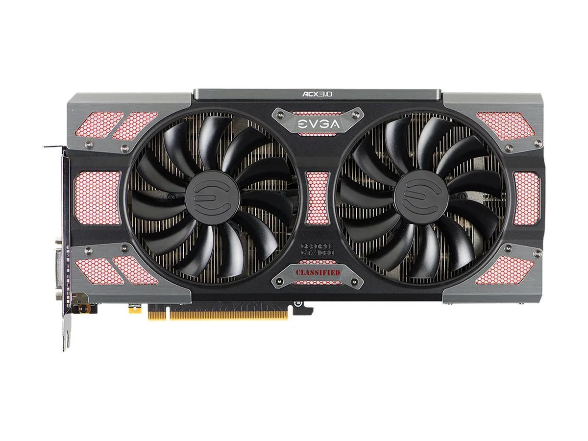EVGA GeForce GTX 1080 Classified graphics card with dual-fan ACX 3.0 cooler and metal backplate