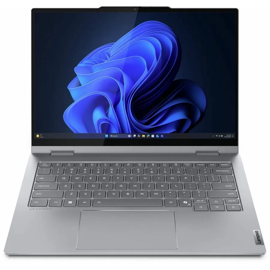 Luna Grey 14-inch convertible laptop with touchscreen display and slim profile