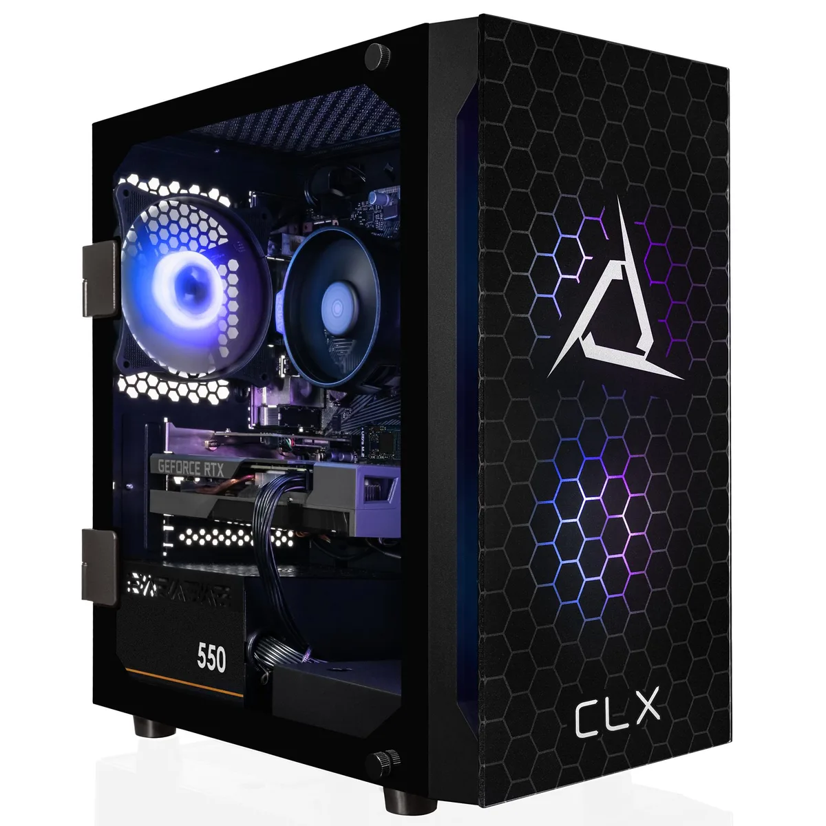 CLX Gaming CLX Gaming TGMSETRTA5502BM gaming PC Ryzen 5 8400F 32GB DDR5 RTX 5060 Ti 8GB GDDR7 2TB NVMe — photo du produit