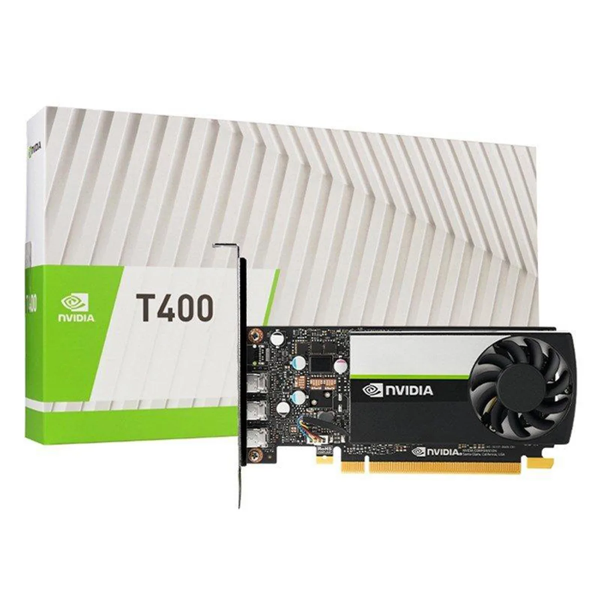 Low-profile graphics card with three Mini DisplayPort outputs