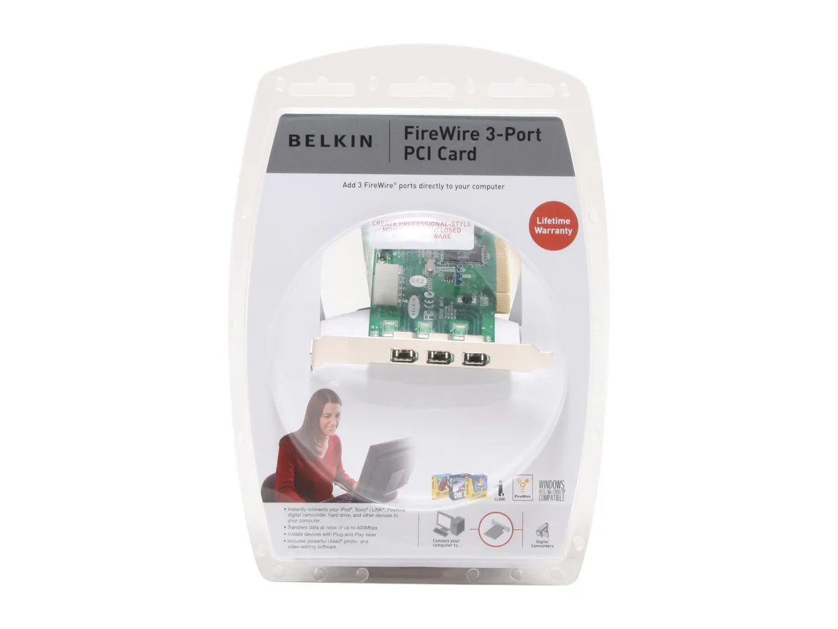 Belkin Belkin F5U502 PCI to 1394a expansion card 3 ports 400/200/100 Mbps — תמונת המוצר