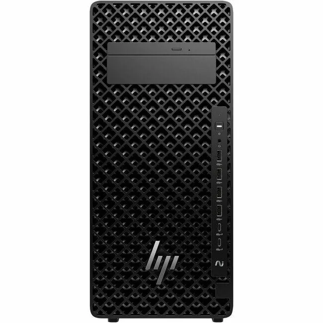 Black tower desktop workstation, 12.0 by 23.0 by 20.0 inches